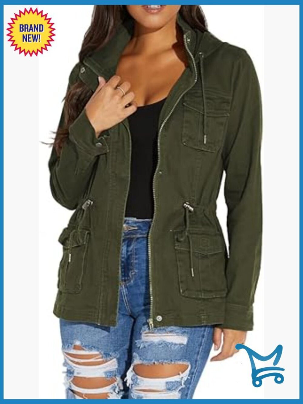 Casual Long Sleeve Lightweight Full Zip Up Jacket with Pockets